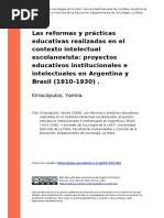 Kiriacopulos, Yamila (2008) - Las Reformas y Practicas Educativas Realizadas en El Contexto Intelectual Escolanovista Proyectos Educativos (..)