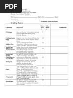 Disease Presentation Grading Rubric: Name - Date Due: - Topic