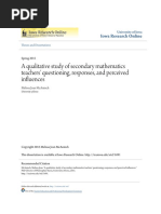 A Qualitative Study of Secondary Mathematics Teachers Questionin