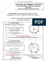 Circles - Angles Formed by Radii Chords Tangents Secants