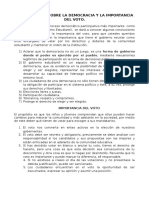 Conclusiones Sobre La Democracia y La Importancia Del Voto