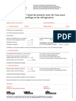 Proces Verbal Pour Lessai de Pression Avec de Leau Pour Installations de Chauffage Et de Refrogeration