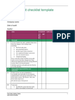 HACCP Food Safety Audit Checklist