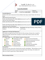 Lesson Plan PE 2 - Body Shapes (Stertch, Curl, Tuck and Twist)