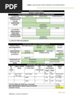 Room Data Sheet Environmental Concerns and Conditions: AGRO: Agricultural Growth Research and Optimization Center