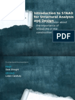 Introduction To STAAD For Structural Analysis and Design