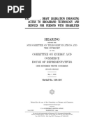 HOUSE HEARING, 110TH CONGRESS - H.R. LLL, DRAFT LEGISLATION ENHANCING ACCESS TO BROADBAND TECHNOLOGY AND SERVICES FOR PERSONS WITH DISABILITIES