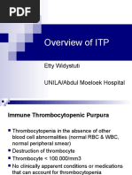 Overview of ITP: Etty Widystuti UNILA/Abdul Moeloek Hospital