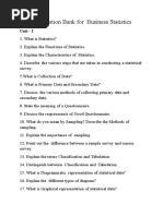 Question Bank For Business Statistics