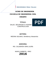 Salud, Seguridad e Higiene en Construccion