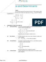 Matrices and Determinant Maths Theory