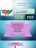 Organizacion y Admiistracion de Documentos Con Scribd, Calaméo, Slideshare.