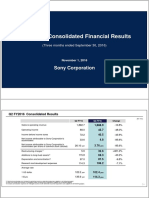 Q2 FY2016 Consolidated Financial Results: Sony Corporation