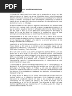 Justicia Laboral en La República Dominicana