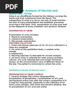 Qualitative Analysis of Normal and Abnormal Urine