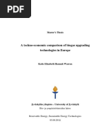 A Techno-Economic Comparison of Biogas Upgrading Technologies in Europe