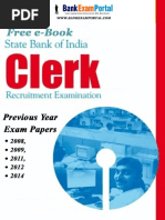 SBI Clerk Previous Year Exam Papers e Book PDF