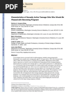 NIH Public Access: Characteristics of Sexually Active Teenage Girls Who Would Be