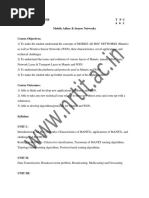 Iv Year - Ii Semester T P C 4 0 3 Mobile Adhoc & Sensor Networks