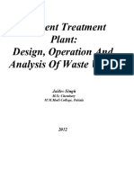 Effluent Treatment Plant Design Operation and Analysis of Waste Water