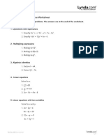 Chapter 7 - Algebra Practice Worksheet