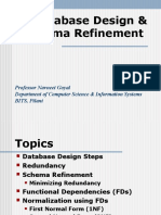 Database Design Schema Refinement