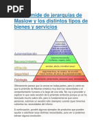 La Pirámide de Jerarquías de Maslow