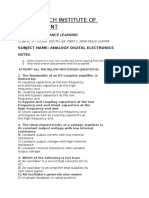 Analogy Digital Electronics Q&A