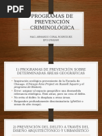 Clase 1.2. 1 Programas de Prevención Criminológica