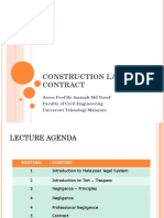 Construction Law and Contract: Assoc Prof DR Aminah MD Yusof Faculty of Civil Engineering Universiti Teknologi Malaysia