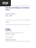 Selection and Sizing of Air Release Valves PDF