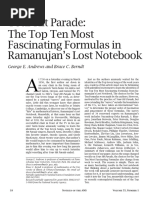 The Top Ten Most Fascinating Formula of Ramanujan