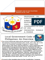 Urban and Regional Planning Report (Local Government Code)