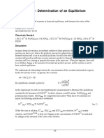 Experiment 6: Determination of An Equilibrium Constant: Purpose