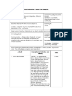 Direct Instruction Lesson Plan Template