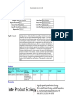 Intel Product Ecology: Supplier Information