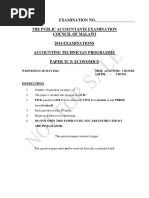 EXAMINATION NO. - The Public Accountants Examination Council of Malawi 2014 Examinations Accounting Technician Programme Paper TC 5: Economics