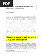 Diferencia Entre Medicamentos de Libre Venta y Con Receta