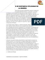 Toxicología de Sustancia Utilizadas en La Mineria