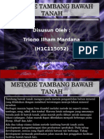 Metode Tambang Bawah Tanah