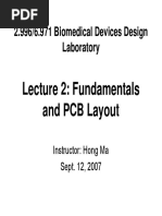 Lecture 2: Fundamentals and PCB Layout: 2.996/6.971 Biomedical Devices Design Laboratory