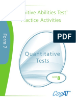 Practice Activities Quantitative Level 8