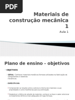 Materiais de Construção Mecânica 1 - Aula 1