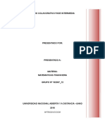 Actividad Colaborativa - Intermedia Matematicas Financieras