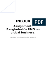 Assignment: Bangladesh's RMG On Global Business.: Submitted By: Md. Nasrath Faisal (1210914)