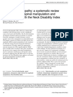 Cervical Radiculopathy A Systemic Review On Treatment by Spinal Manipulation and Measurement With The Neck Disability Index