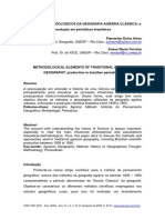 ELEMENTOS METODOLÓGICOS DA GEOGRAFIA AGRÁRIA CLÁSSICA A Produção em Periódicos Brasileiros Flamarion Dutra Alves Enéas Rente Ferreira