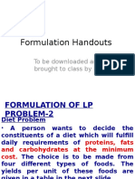 Formulation Handouts: To Be Downloaded and Brought To Class by All