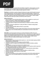 Child Life Internship Cover Letter