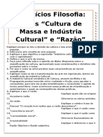 Exercicios Filosofia Cultura de Massa